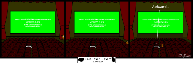 When there's only one guy in the theater, he usually has the dead center seat.  Sit next to him, then just stare at him until he moves.  It's foolproof.