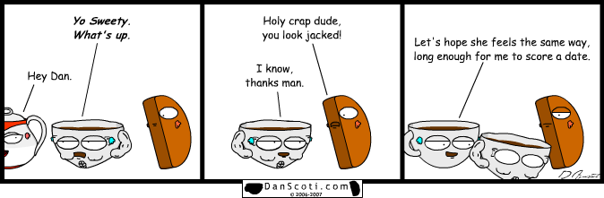Did anybody see where I left my protein drink thermos?  I cant find my protein drink thermos. ..If you see it, you know, let me know and stuff.  It looks like a thermos, and is filled with protein.  Did I mention its filled with protein?  Cause it is.